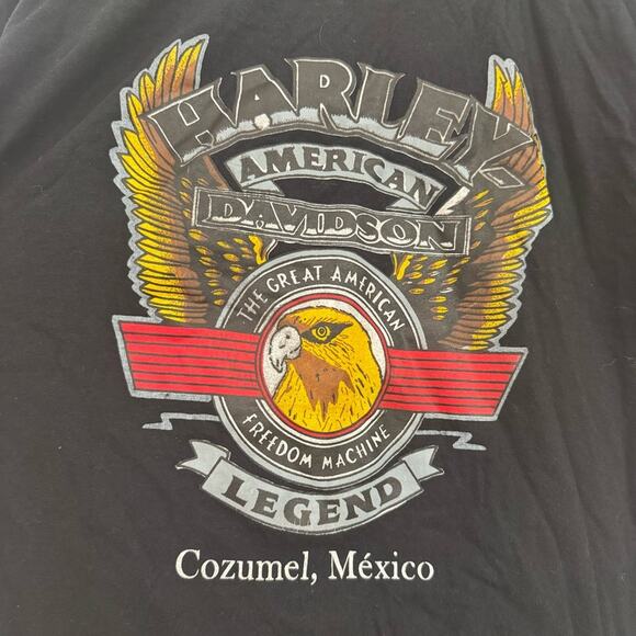 Harley Davidson Motorcycles Black Short Sleeve Graphic T Shirt Size XXL Cozumel - Picture 3 of 7